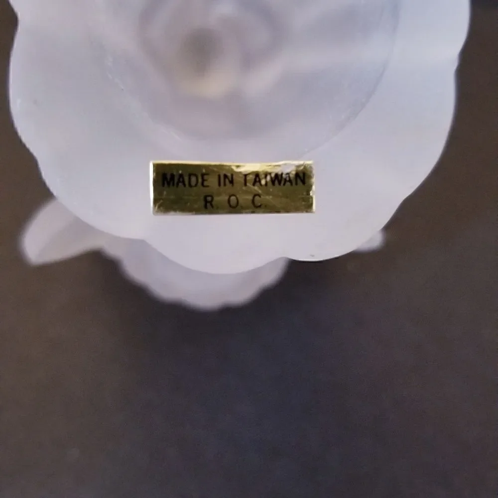 Vintage Bloomingdale's frosted crystal angel candleholders